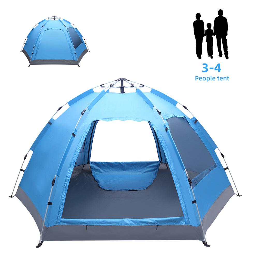 Cheap Goat Tents Camping Tent Waterproof Six sided Single layer Double door Double window Hydraulic Tent For Outdoor Hiking Travel   